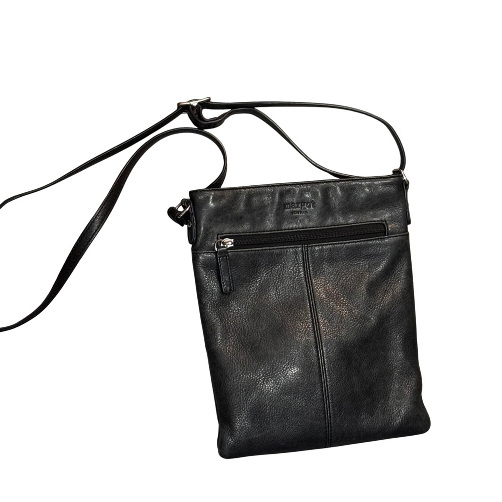 Margot New York Crossbody Bag Womens Small Black EUC Leather Messenger